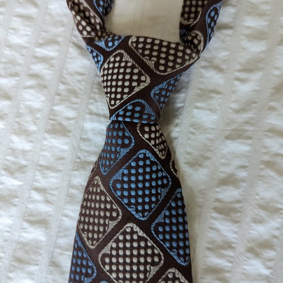 Vintage Brown and Blue Tie - Picture 3 of 3